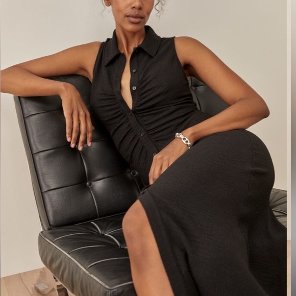 Reformation Cielo Black Midi Dress - Picture 2 of 5